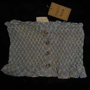 buttoned tube top